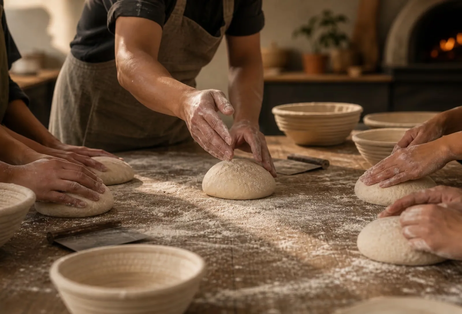 Hands-on sourdough baking workshop at Grace & Gather kitchen in Santa Rosa, Laguna